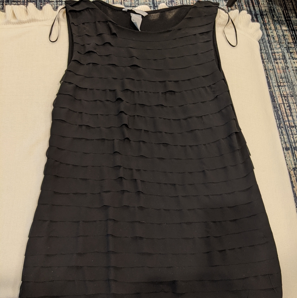 BOGO H&M Sleeveless Black-Tiered Front Blouse, M